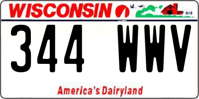 WI license plate 344WWV