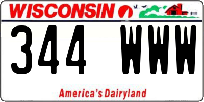 WI license plate 344WWW