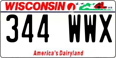 WI license plate 344WWX
