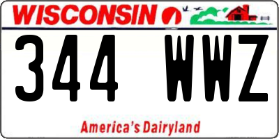 WI license plate 344WWZ