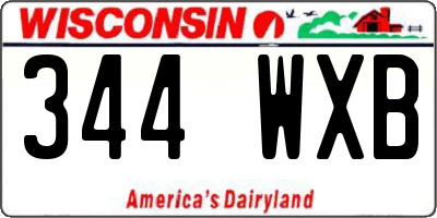 WI license plate 344WXB