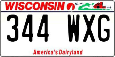 WI license plate 344WXG