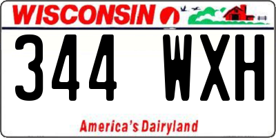 WI license plate 344WXH