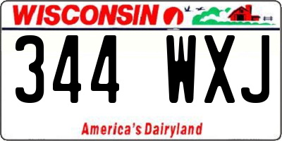 WI license plate 344WXJ
