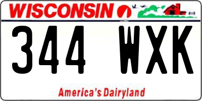 WI license plate 344WXK