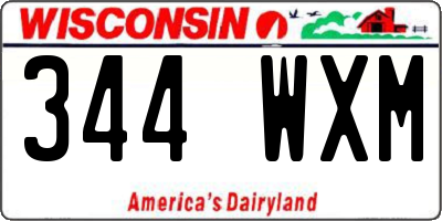 WI license plate 344WXM