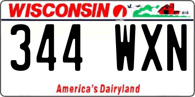 WI license plate 344WXN
