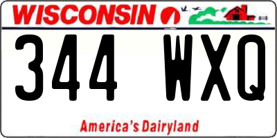 WI license plate 344WXQ