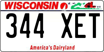 WI license plate 344XET