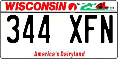 WI license plate 344XFN