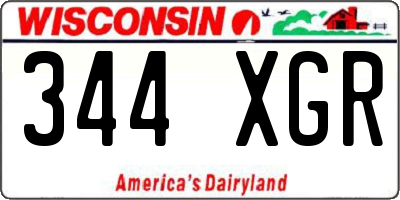 WI license plate 344XGR