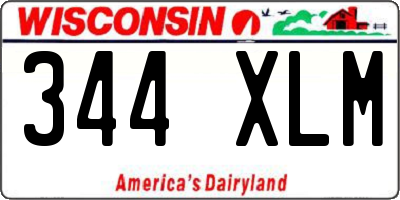 WI license plate 344XLM