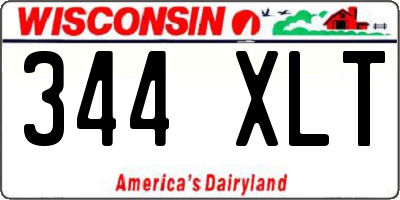 WI license plate 344XLT