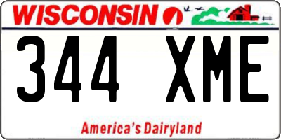 WI license plate 344XME