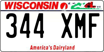 WI license plate 344XMF