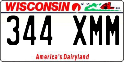 WI license plate 344XMM
