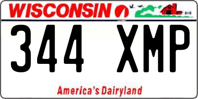 WI license plate 344XMP