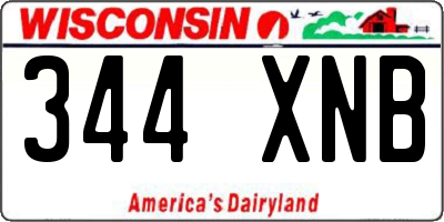 WI license plate 344XNB