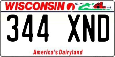 WI license plate 344XND