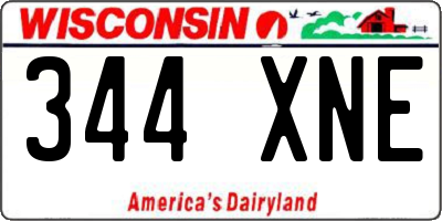 WI license plate 344XNE