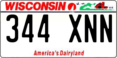 WI license plate 344XNN
