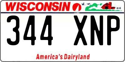 WI license plate 344XNP
