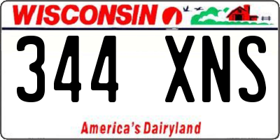 WI license plate 344XNS