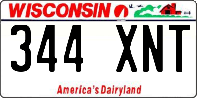 WI license plate 344XNT