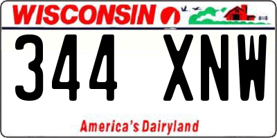 WI license plate 344XNW