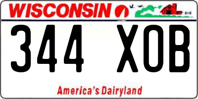 WI license plate 344XOB