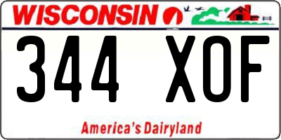 WI license plate 344XOF