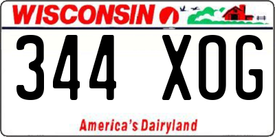 WI license plate 344XOG