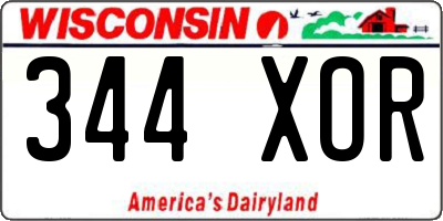 WI license plate 344XOR