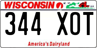 WI license plate 344XOT