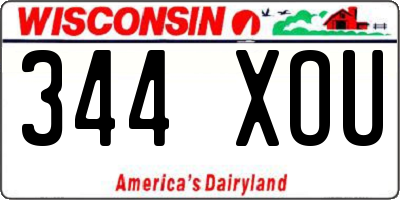 WI license plate 344XOU