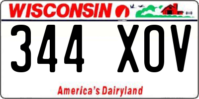 WI license plate 344XOV