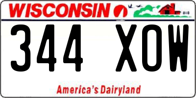 WI license plate 344XOW