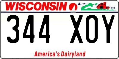 WI license plate 344XOY