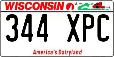 WI license plate 344XPC