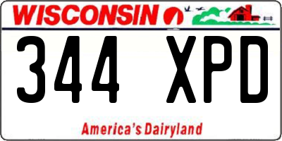 WI license plate 344XPD
