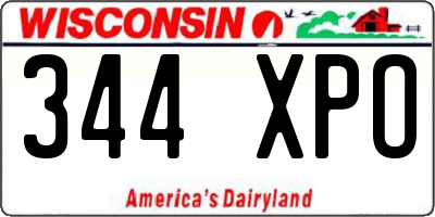WI license plate 344XPO