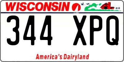 WI license plate 344XPQ