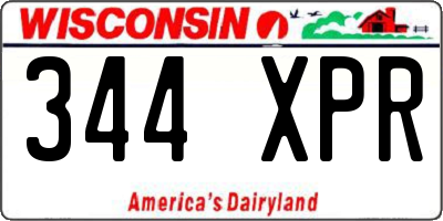 WI license plate 344XPR