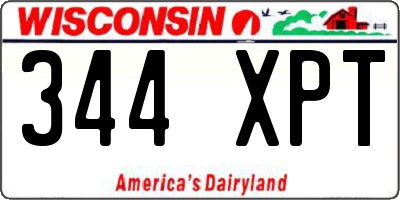 WI license plate 344XPT