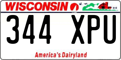 WI license plate 344XPU