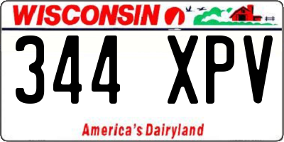 WI license plate 344XPV