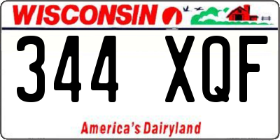 WI license plate 344XQF