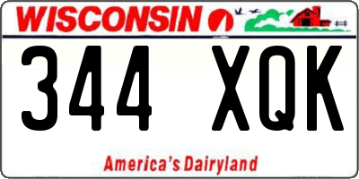 WI license plate 344XQK