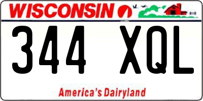 WI license plate 344XQL