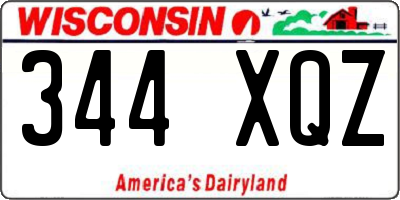 WI license plate 344XQZ